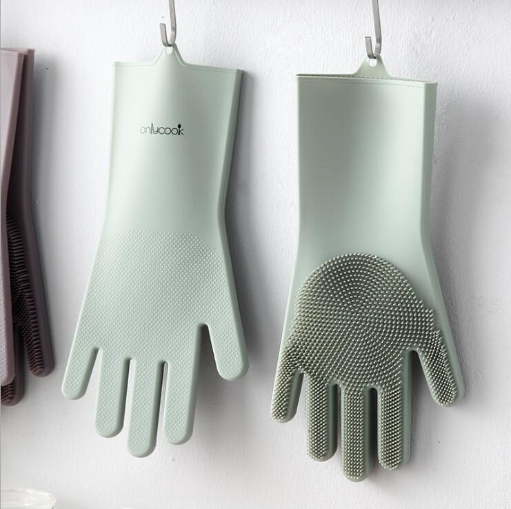 Thick Silicone Dishwashing Gloves – Heat-Resistant, Non-Slip Cleaning Gloves for Kitchen & Home