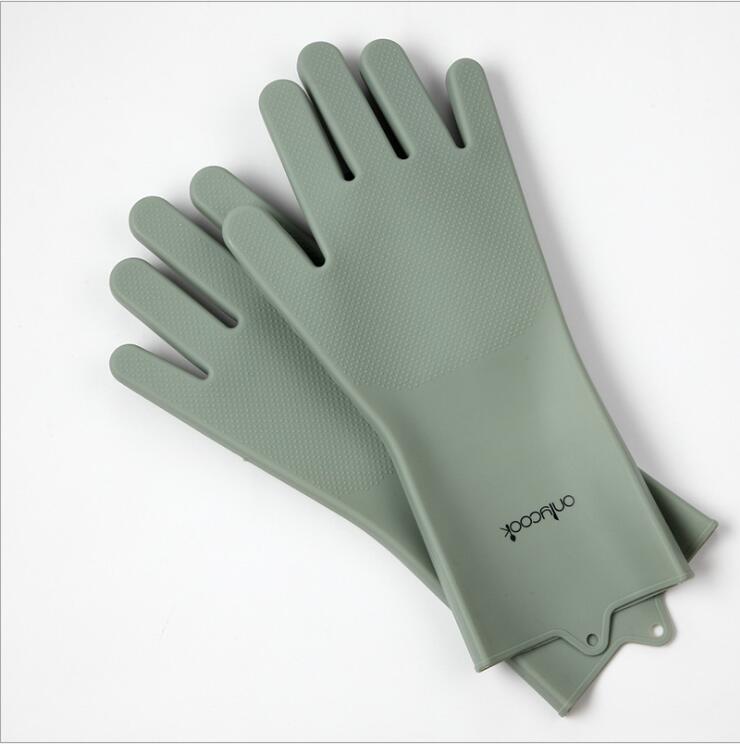 Thick Silicone Dishwashing Gloves – Heat-Resistant, Non-Slip Cleaning Gloves for Kitchen & Home