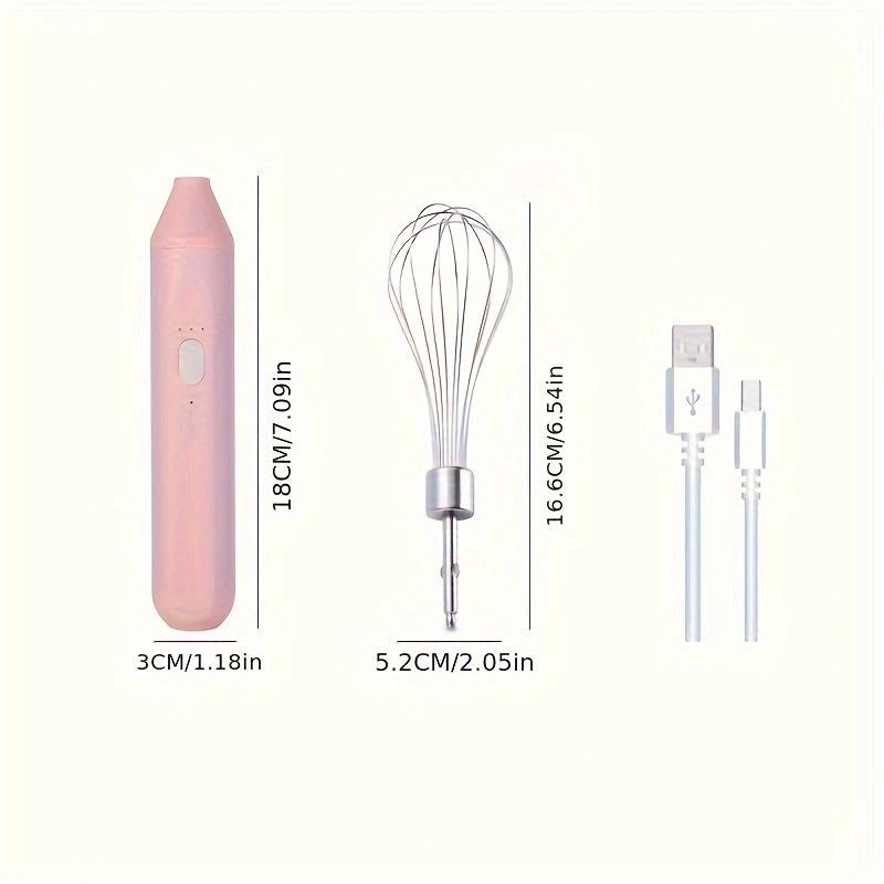 3-Speed Handheld Electric Egg Beater & Milk Frother – Rechargeable Whisk, Foam Maker, and Hand Mixer for Easy Cooking & Baking