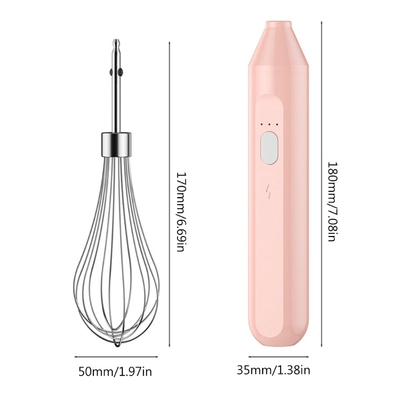 3-Speed Handheld Electric Egg Beater & Milk Frother – Rechargeable Whisk, Foam Maker, and Hand Mixer for Easy Cooking & Baking