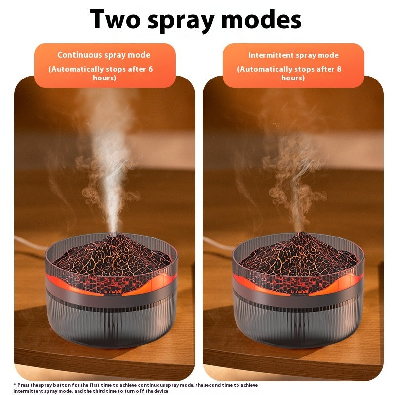 Volcano Flame Aroma Diffuser – 3D Fire Humidifier & LED Night Light (Ultrasonic Mist, Auto Shut-Off, Relaxing Essential Oil Diffuser)