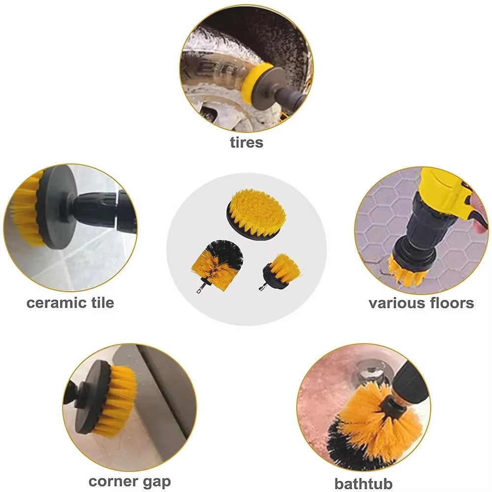 17PCS Car Detailing Brush Kit – Drill Brush Set for Interior & Exterior Auto Cleaning