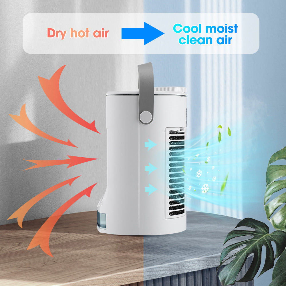 Mini Air Cooler & Humidifier – Portable Household Spray Fan
