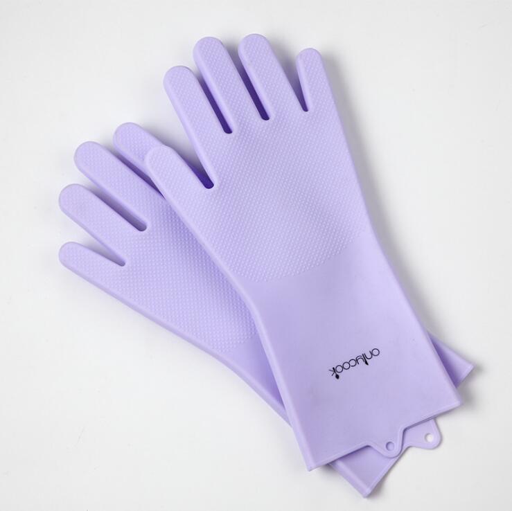 Thick Silicone Dishwashing Gloves – Heat-Resistant, Non-Slip Cleaning Gloves for Kitchen & Home