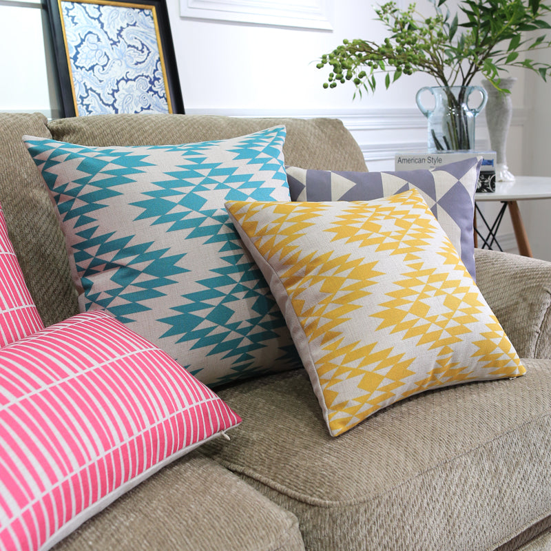 Nordic Geometric Throw Pillow Covers – Modern Color Block Cushion for Sofa & Home Decor