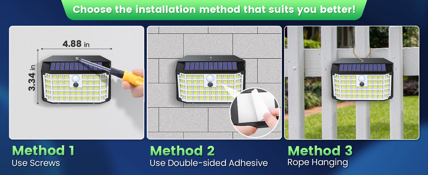 Solar Motion Sensor Outdoor Light – 176 LED Wireless Security Light with 3 Lighting Modes & Waterproof Design