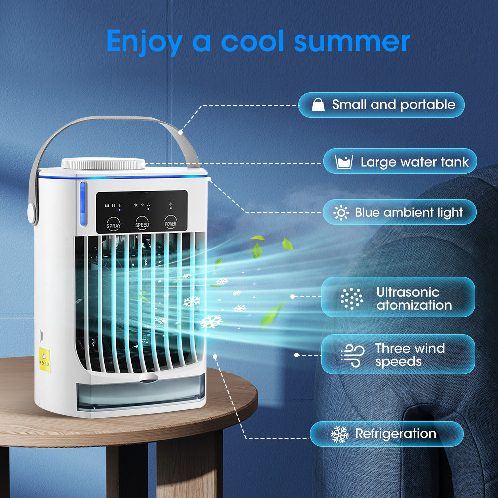 Mini Air Cooler & Humidifier – Portable Household Spray Fan