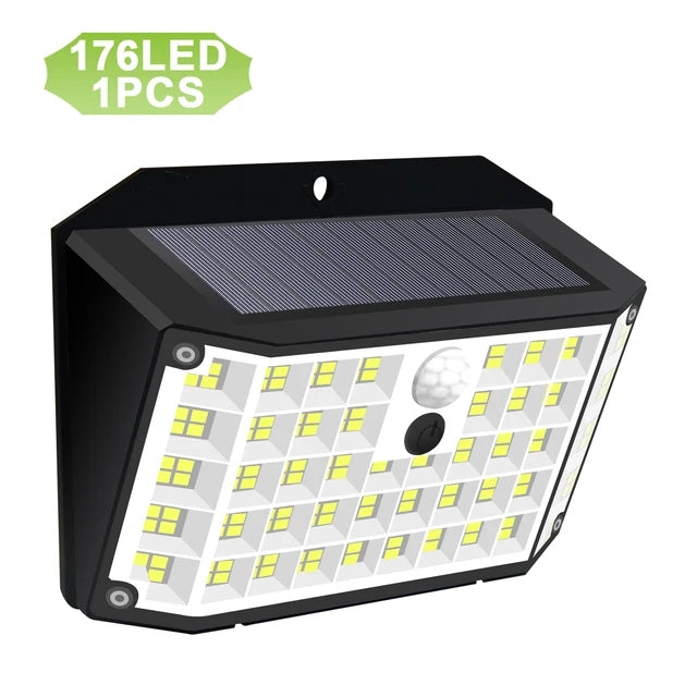Solar Motion Sensor Outdoor Light – 176 LED Wireless Security Light with 3 Lighting Modes & Waterproof Design