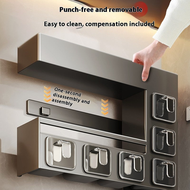 Jiabangshou Q3Y Kitchen Storage Rack – Multi-Functional Wall-Mounted Seasoning & Bottle Organizer