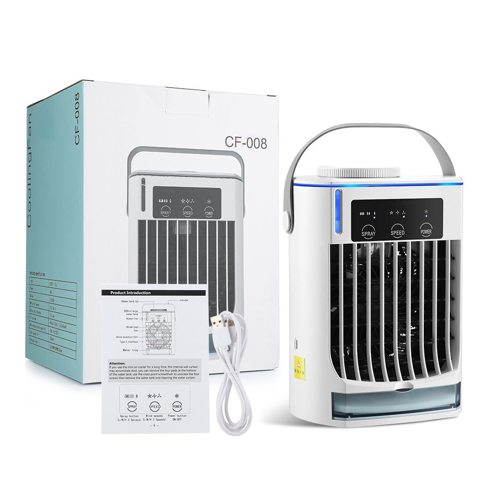 Mini Air Cooler & Humidifier – Portable Household Spray Fan