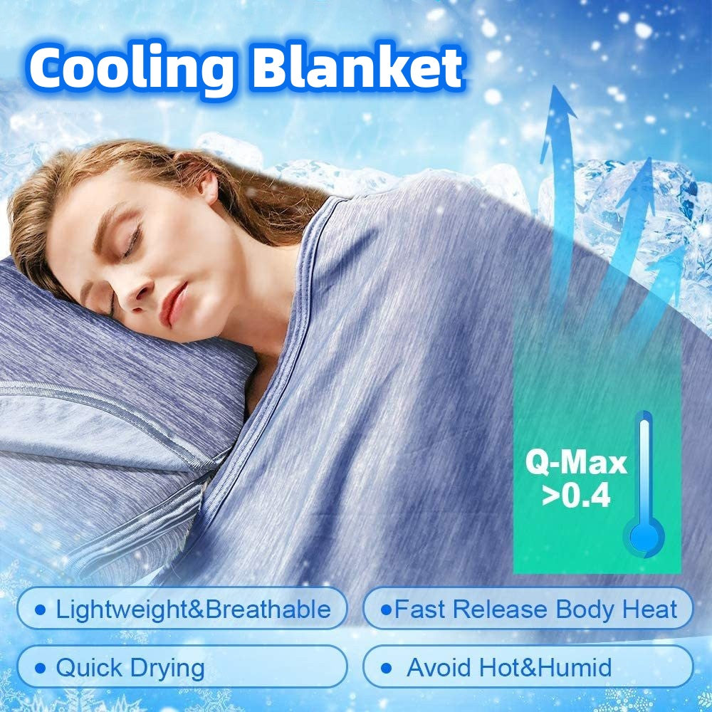 Cooling Summer Blanket – Breathable Heat-Absorbing Fiber with Washable Cover
