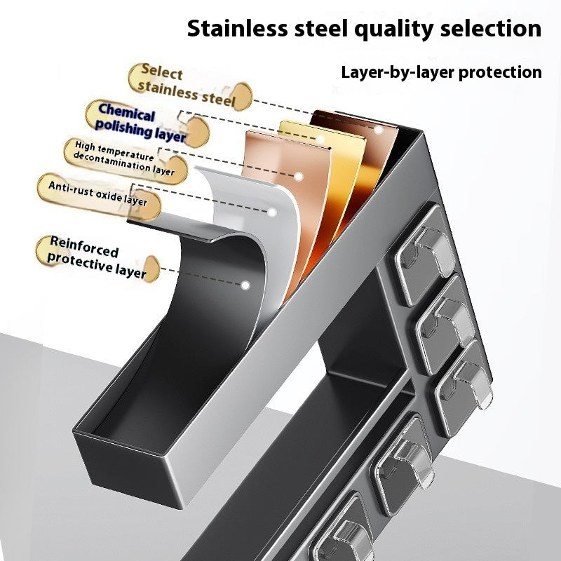Jiabangshou Q3Y Kitchen Storage Rack – Multi-Functional Wall-Mounted Seasoning & Bottle Organizer