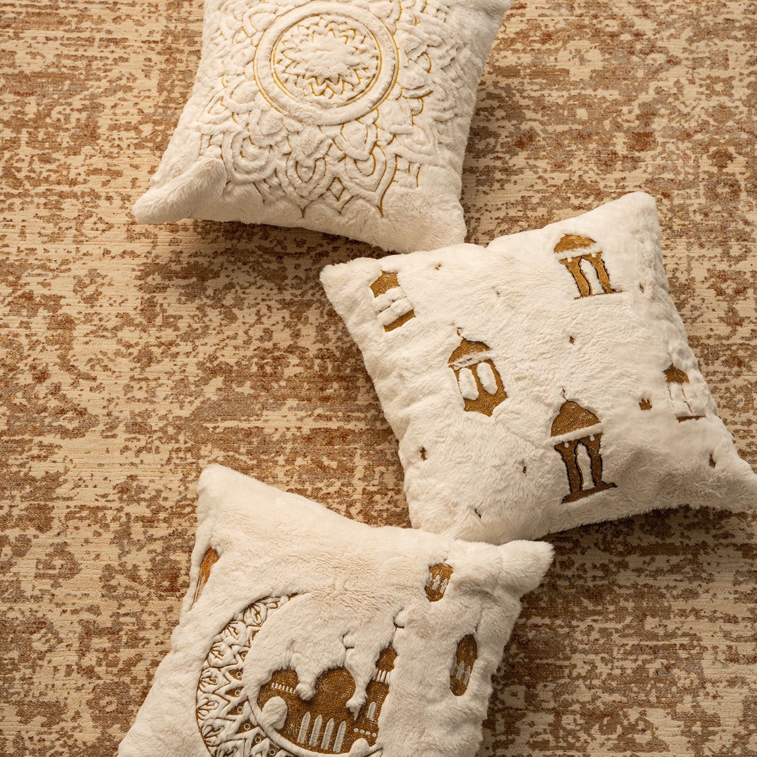 Plush Sofa Cushion Covers – Soft Fabric Pillow Covers for Bay Window & Home Decor